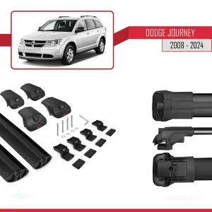 Dodge Journey 2008 ve Sonrası ile uyumlu ACE-1 Ara Atkı Tavan Barı SİYAH - Görsel 5