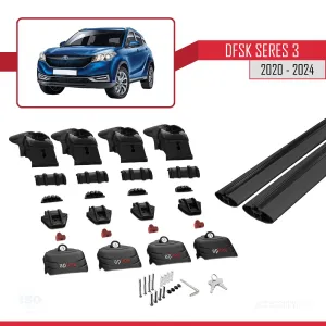 DFSK Glory/Seres 3 2020 ve Sonrası ile uyumlu ACE-2 Ara Atkı Tavan Barı SİYAH thumb 5