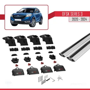 DFSK Glory E3 / Seres 3 S513 2020 ve Sonrası ile uyumlu ACE-2 Ara Atkı Tavan Barı GRİ - Görsel 5