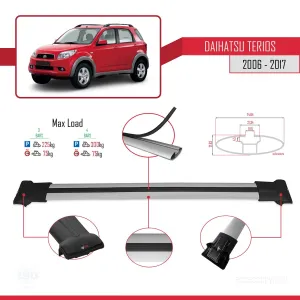 Daihatsu Terios 2006-2017 Arası ile Uyumlu FLY Model Ara Atkı Tavan Barı GRİ 3 ADET BAR - Görsel 4