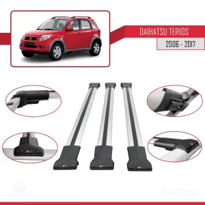 Daihatsu Terios 2006-2017 Arası ile Uyumlu FLY Model Ara Atkı Tavan Barı GRİ 3 ADET BAR - Görsel 5