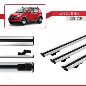 Daihatsu Terios 2006-2017 Arası ile uyumlu Basic Model Ara Atkı Tavan Barı GRİ 3 ADET - Görsel 3