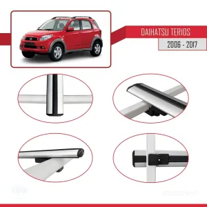Daihatsu Terios 2006-2017 Arası ile uyumlu Basic Model Ara Atkı Tavan Barı GRİ 3 ADET - Görsel 4