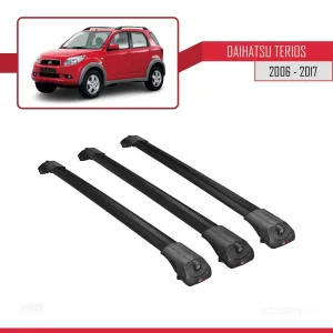 Daihatsu Terios 2006-2017 Arası ile uyumlu ACE-1 Ara Atkı Tavan Barı SİYAH 3 ADET BAR - Görsel 3