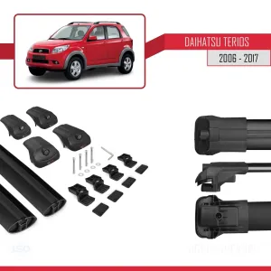 Daihatsu Terios 2006-2017 Arası ile uyumlu ACE-1 Ara Atkı Tavan Barı SİYAH - Görsel 5