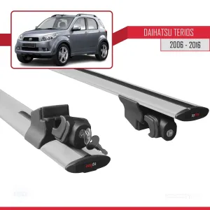 Daihatsu Terios 2006-2016 Arası ile uyumlu HOOK Model Anahtar Kilitli Ara Atkı Tavan Barı GRİ thumb 5