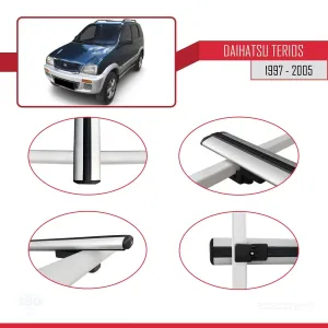 Daihatsu Terios J100 1997-2005 ile Basic Model Ara Atkı Tavan Barı GRİ 3 ADET - Görsel 4