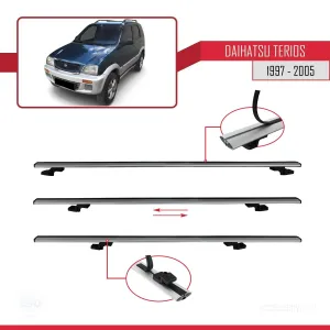 Daihatsu Terios J100 1997-2005 ile Basic Model Ara Atkı Tavan Barı GRİ 3 ADET - Görsel 5