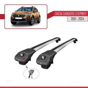 Dacia Sandero STEPWAY 2021 ve Sonrası ile uyumlu ACE-1 Ara Atkı Tavan Barı GRİ - Görsel 4