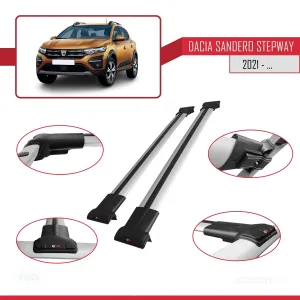 Dacia Sandero STEPWAY 2021 FLY Model Ara Atkı Tavan Barı GRİ thumb 5
