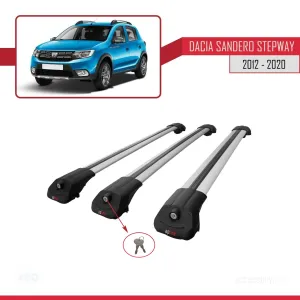 Dacia Sandero STEPWAY 2012-2020 Arası ile uyumlu ACE-1 Ara Atkı Tavan Barı GRİ 3 ADET BAR thumb 4