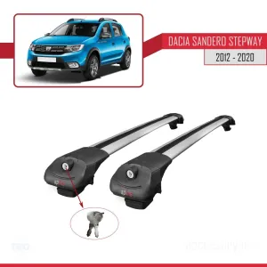 Dacia Sandero Stepway 2012-2020 Arası ile uyumlu ACE-1 Ara Atkı Tavan Barı GRİ thumb 4