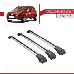 Dacia Sandero STEPWAY 2008-2012 Arası ile uyumlu ACE-1 Ara Atkı Tavan Barı GRİ 3 ADET BAR - Görsel 3