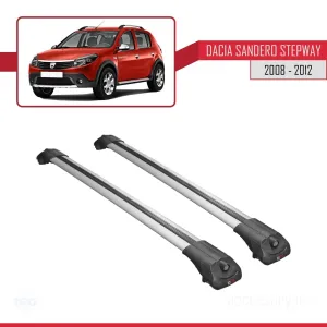 Dacia Sandero STEPWAY 2008-2012 Arası ile uyumlu ACE-1 Ara Atkı Tavan Barı GRİ thumb 4