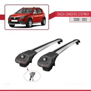 Dacia Sandero STEPWAY 2008-2012 Arası ile uyumlu ACE-1 Ara Atkı Tavan Barı GRİ thumb 5