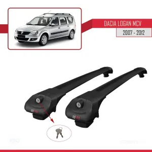 Dacia Logan MCV 2007-2012 Arası ile uyumlu ACE-1 Ara Atkı Tavan Barı SİYAH thumb 4