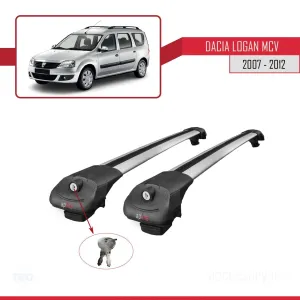 Dacia Logan MCV 2007-2012 Arası ile uyumlu ACE-1 Ara Atkı Tavan Barı GRİ thumb 4