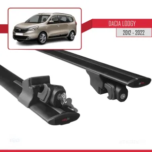 Dacia Lodgy 2012-2022 Arası ile uyumlu HOOK Model Anahtar Kilitli Ara Atkı Tavan Barı SİYAH thumb 5