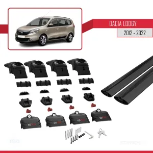 Dacia Lodgy 2012-2022 Arası ile uyumlu ACE-2 Ara Atkı Tavan Barı SİYAH thumb 5