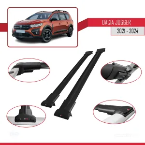 Dacia Jogger 2021 ve Sonrası ile Uyumlu FLY Model Ara Atkı Tavan Barı SİYAH thumb 5