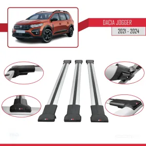 Dacia Jogger 2021 ve Sonrası ile Uyumlu FLY Model Ara Atkı Tavan Barı GRİ 3 ADET BAR - Görsel 5