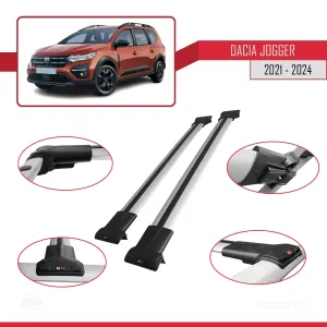 Dacia Jogger 2021 ve Sonrası ile Uyumlu FLY Model Ara Atkı Tavan Barı GRİ - Görsel 5