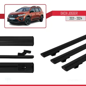 Dacia Jogger 2021 ve Sonrası ile uyumlu Basic Model Ara Atkı Tavan Barı SİYAH 3 ADET - Görsel 5