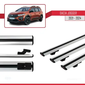 Dacia Jogger 2021 ve Sonrası ile uyumlu Basic Model Ara Atkı Tavan Barı GRİ 3 ADET - Görsel 5