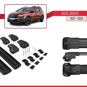 Dacia Jogger 2021 ve Sonrası ile uyumlu ACE-1 Ara Atkı Tavan Barı SİYAH - Görsel 5