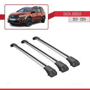 Dacia Jogger 2021 ve Sonrası ile uyumlu ACE-1 Ara Atkı Tavan Barı GRİ 3 ADET BAR thumb 3