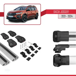 Dacia Jogger 2021 ve Sonrası ile uyumlu ACE-1 Ara Atkı Tavan Barı GRİ thumb 5