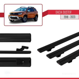 Dacia Duster 2018-2023 Arası ile uyumlu Basic Model Ara Atkı Tavan Barı SİYAH 3 ADET thumb 3