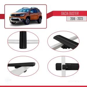 Dacia Duster 2018-2023 Arası ile uyumlu Basic Model Ara Atkı Tavan Barı SİYAH 3 ADET thumb 4