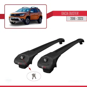 Dacia Duster 2018-2023 Arası ile uyumlu ACE-1 Ara Atkı Tavan Barı SİYAH thumb 4