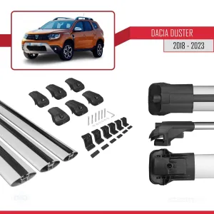 Dacia Duster 2018-2023 Arası ile uyumlu ACE-1 Ara Atkı Tavan Barı GRİ 3 ADET BAR thumb 5