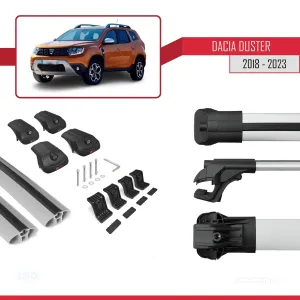 Dacia Duster 2018-2023 Arası ile uyumlu ACE-1 Ara Atkı Tavan Barı GRİ - Görsel 5