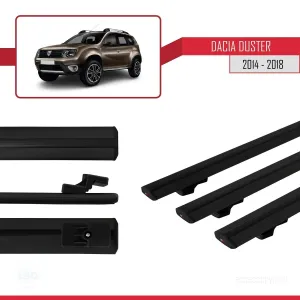 Dacia Duster 2014-2018 Arası ile uyumlu Basic Model Ara Atkı Tavan Barı SİYAH 3 ADET thumb 3