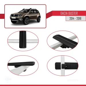 Dacia Duster 2014-2018 Arası ile uyumlu Basic Model Ara Atkı Tavan Barı SİYAH 3 ADET thumb 4