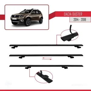 Dacia Duster 2014-2018 Arası ile uyumlu Basic Model Ara Atkı Tavan Barı SİYAH 3 ADET thumb 5