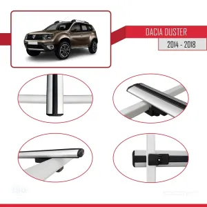 Dacia Duster 2014-2018 Arası ile uyumlu Basic Model Ara Atkı Tavan Barı GRİ 3 ADET thumb 4