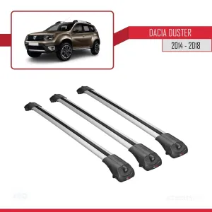Dacia Duster 2014-2018 Arası ile uyumlu ACE-1 Ara Atkı Tavan Barı GRİ 3 ADET BAR thumb 3