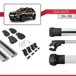 Dacia Duster 2014-2018 Arası ile uyumlu ACE-1 Ara Atkı Tavan Barı GRİ thumb 5
