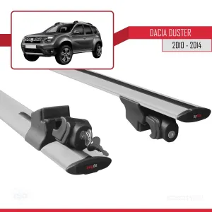 Dacia Duster 2010-2013 Arası ile uyumlu HOOK Model Anahtar Kilitli Ara Atkı Tavan Barı GRİ thumb 5