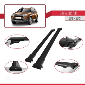 Dacia Duster 2010-2013 Arası ile uyumlu FLY Model Ara Atkı Tavan Barı SİYAH - Görsel 5