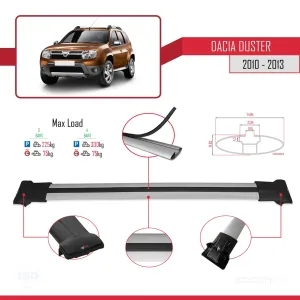 Dacia Duster 2010-2013 Arası ile Uyumlu FLY Model Ara Atkı Tavan Barı GRİ 3 ADET BAR thumb 4