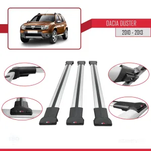 Dacia Duster 2010-2013 Arası ile Uyumlu FLY Model Ara Atkı Tavan Barı GRİ 3 ADET BAR thumb 5