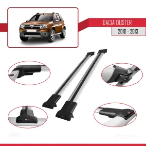Dacia Duster 2010-2013 Arası ile uyumlu FLY Model Ara Atkı Tavan Barı GRİ - Görsel 5