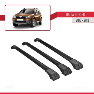 Dacia Duster 2010-2013 Arası ile uyumlu ACE-1 Ara Atkı Tavan Barı SİYAH 3 ADET BAR thumb 3