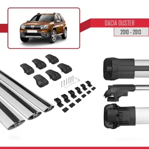 Dacia Duster 2010-2013 Arası ile uyumlu ACE-1 Ara Atkı Tavan Barı GRİ 3 ADET BAR - Görsel 5