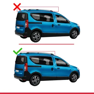 Dacia Dokker 2012 ve Sonrası ile uyumlu FLY Model Ara Atkı Tavan Barı GRİ 3 ADET BAR thumb 3